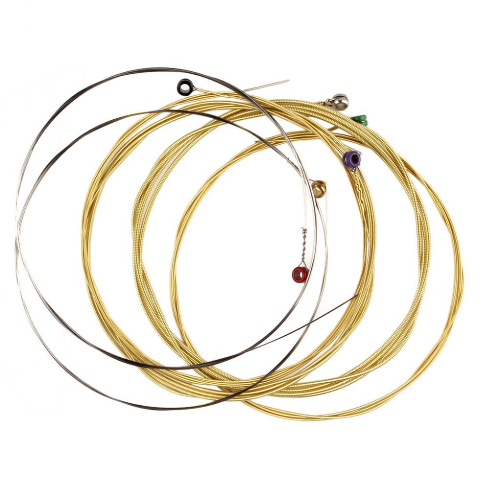 6 шт./компл. струны для акустической гитары 011-052, содержащие струны из фосфористой бронзы, полный яркий тон