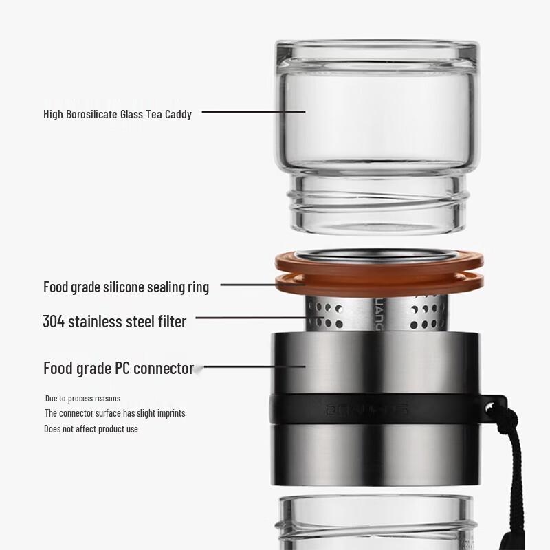 FUGUANG Platinum Tea Master Double-Layer Tea Infuser Glass Cup