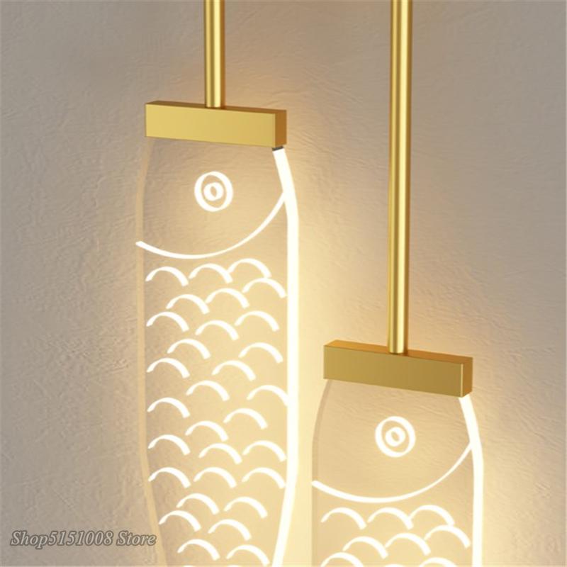 Nordic Ins Acrylic Carp Led Wall Lamps For Children Creative Bedroom Bedside Hallway Corridor Art Deco Night Lights Kids Sconce