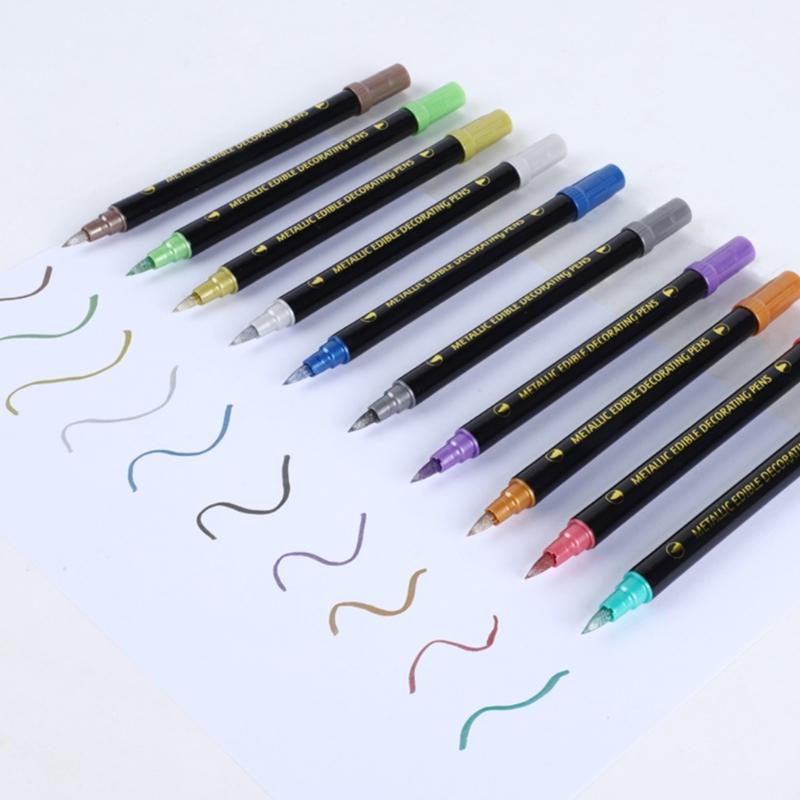 Пищевые маркеры Color Double Sided Edible Food Coloring Marker с тонким и толстым наконечником, пищевой маркер для DIY