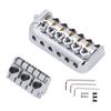 Headless Bridge Silver Color Alloy Steel 6 String Guitar Bridge Replacement for Practice