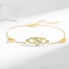 Sterling Silver S925 Bracelet for Women European and American Symbols 8-shaped Love Bracelet Fashionable Heart-shaped Infinite Love Hand