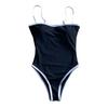 Women One Piece Bikini Vintage High Cut Swimsuit Bandeau Beachwear with Breast
