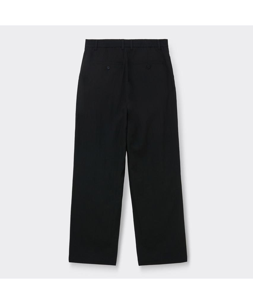 Keoseuuteommellou Black Wide Fit Tucked Pants Cwpam26341Bkx