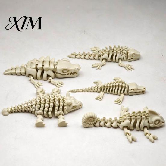 Креативные 3D-печатные костяные поделки 5 шт. 3D-артикулированный скелет дракона, украшение, фигурка с подвижными суставами, имитация окаменелостей, поделки, коллекционные предметы, гибкие