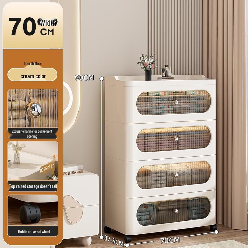 Multi-Layer Drawer-Style Plastic Storage Cabinet for Home & Clothes Organization