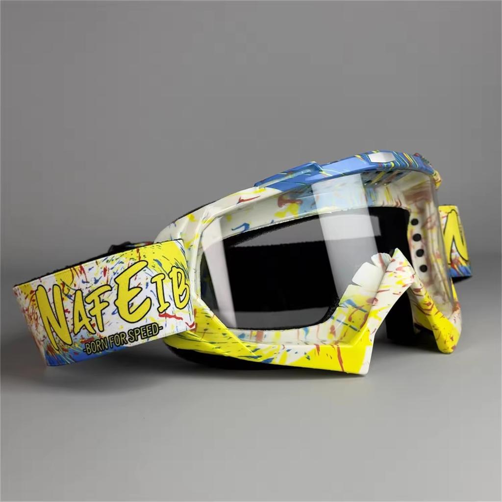 2026 Vibrant Frame Design Motocross Goggles UV400 Lens Lightweight Durable Adjustable Strap Outdoor Sports Riding Goggles