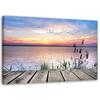 Canvas Print Footbridge by the Lake Sunset