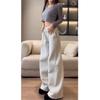 Women's Fleece-Lined Wide-Leg Sweatpants: Slimming, Thickened, Lazy American Style, Perfect for Autumn/Winter.