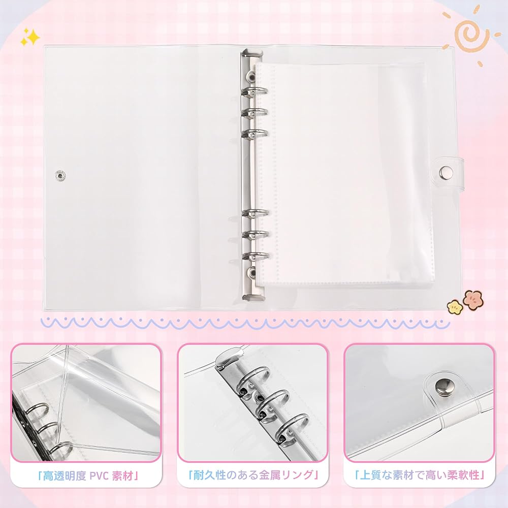 Topmvp A6 Transparent Sticker Album with 20 Removable Sticker Sheets