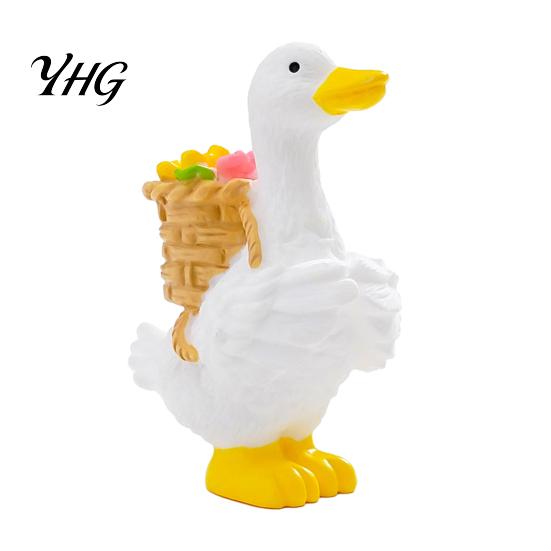 Small Landscaping Accessories Mini Garden Duck Figurine, Cute Farm Dolls, Desktop Miniature Set Car Dashboard Figurines, Micro Landscape Ornaments for