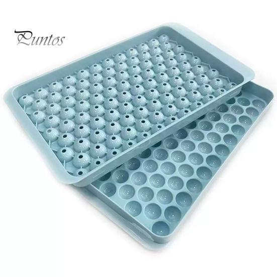 Mini Sphere Ice Tray Cube with Bin And Scoop, Small Round Balls Ball Mold for Coffee Drinks, Easy Release Stackable Silicone Freezer Clean
