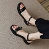 Fashion Summer Outdoor Black Vintage Luxury Woman Shoes Wholesale Designer Comfort On Sale 2025 Trend Asian Size Korea Sandals for Women