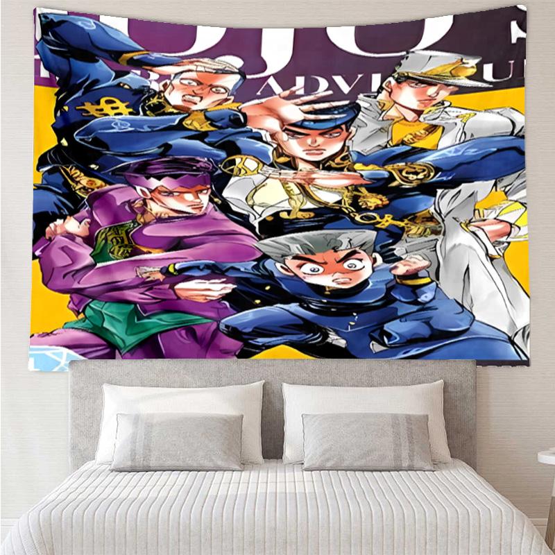 JoJo's Bizarre Adventure4 Tapestry for Bedroom Aesthetic Classroom Tapestries Wall Hanging for Living Room Dorm Office,Ideal Creative Gift