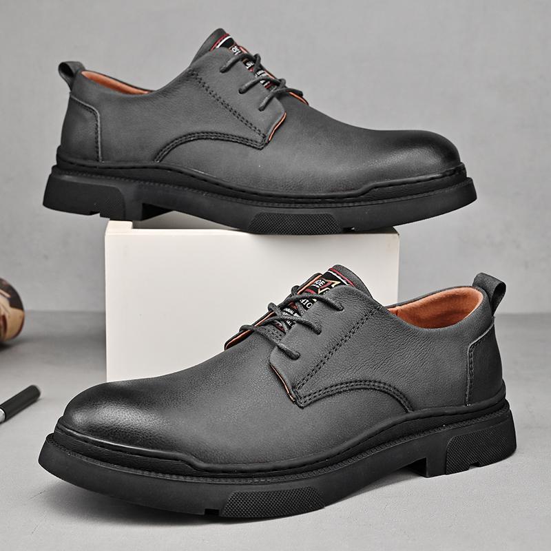 Классические удобные мужские туфли-оксфорды из кожи для отдыха на природе, мужская повседневная обувь, модная британская обувь на шнуровке, мужская модельная обувь, официальное платье