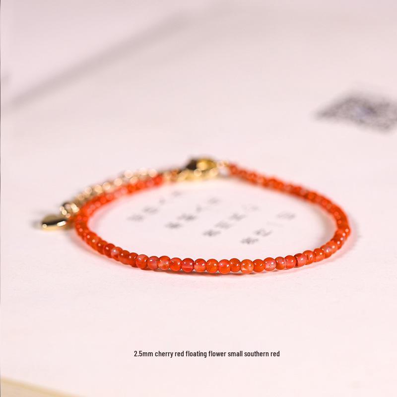 Нанхонг Агат Красная Нить Женский Простой Кристальный Браслет - Изысканный Нишевый Дизайн