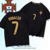 Футболка с коротким рукавом сборной Португалии C Ronaldo летняя тренировочная молодежная футбольная одежда чистый хлопок свободная тренировочная одежда с коротким рукавом