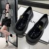 Black Thick Bottom Fashionable and Comfortable British Style Shoes Women's Fall Retro Hundred with A Foot Stirrups Lefou Shoes Mary Jane