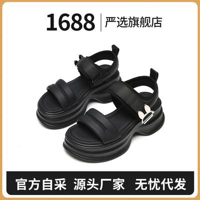 Строго отобранные платформенные сандалии для папы, женская новая женская обувь, модная застежка-липучка, украшение в виде кроличьих ушек, летние популярные женские сандалии