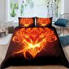 Flame Dragon Duvet Cover Set, Kids Boys Games Flame Wild Animal Comforter Cover and Pillow Cases for Adults Kids Bedroom Decor