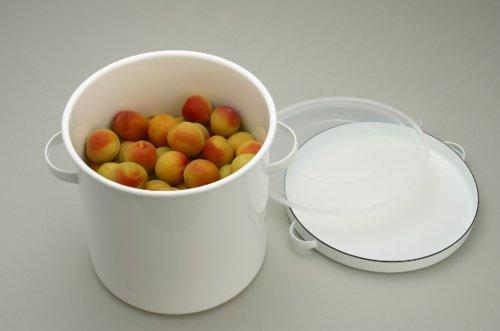 Круглый контейнер для хранения Noda Horo WRS-21 21 см с герметичной крышкой, эмалированный, для мисо-риса, маринованной сливы, маринованного риса, отрубей, сделано в Японии