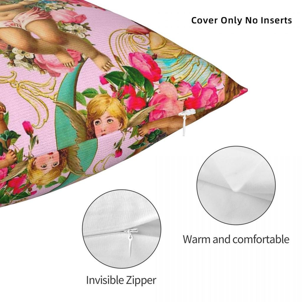 Angles Ornate Baroque Motifs Square Pillowcase Polyester Linen Velvet Pattern Decorative Pillow Case Sofa Seater Cushion Cover