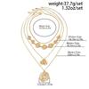 SHIXIN 4Pcs/Set Vintage New Gold Color Swirl Pendant Necklace for Women Boho Adjustable Clavicle Chain Beach Party Jewelry Gifts