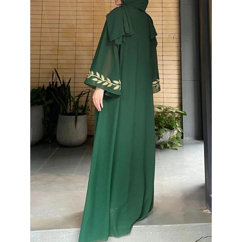 Ид мусульманское Абая для женщин платье с вышивкой и шарфом платье Дубай арабский длинный халат Марокко Абая кафтан головной платок великолепный