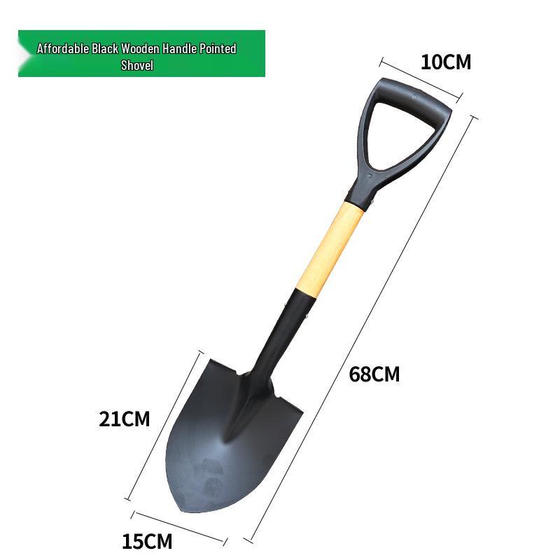 Садовая лопата из нержавеющей стали с деревянной ручкой - Малая, острая лопата для снега, почвы, посадки деревьев и цветов
