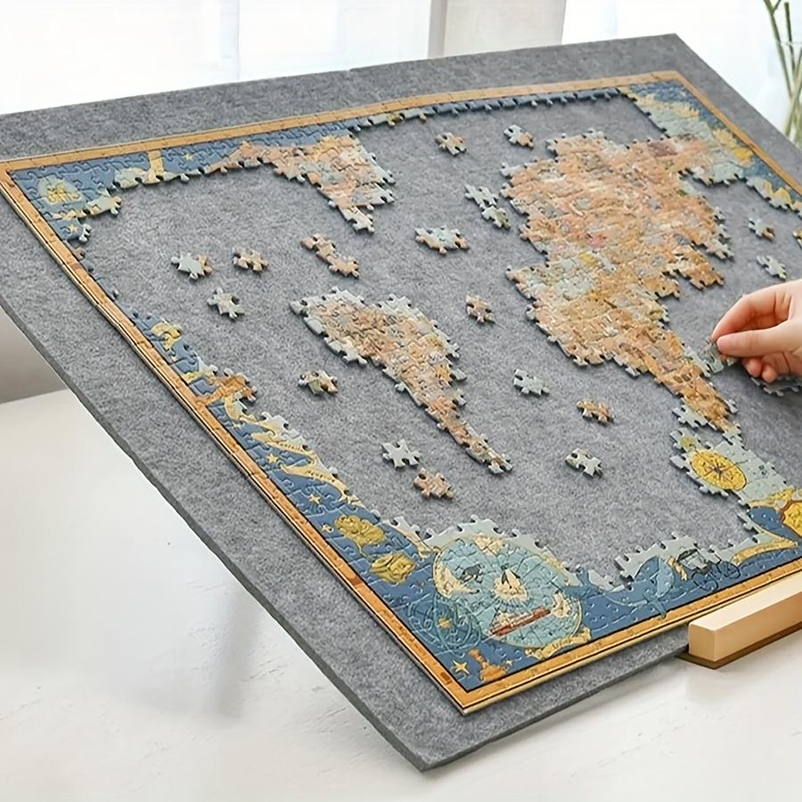 1 шт. Складной коврик для пазлов, декоративная доска - 80x60 см, нескользящий, легкий, для пазлов на 1000 деталей, разноцветный, для любителей хранения