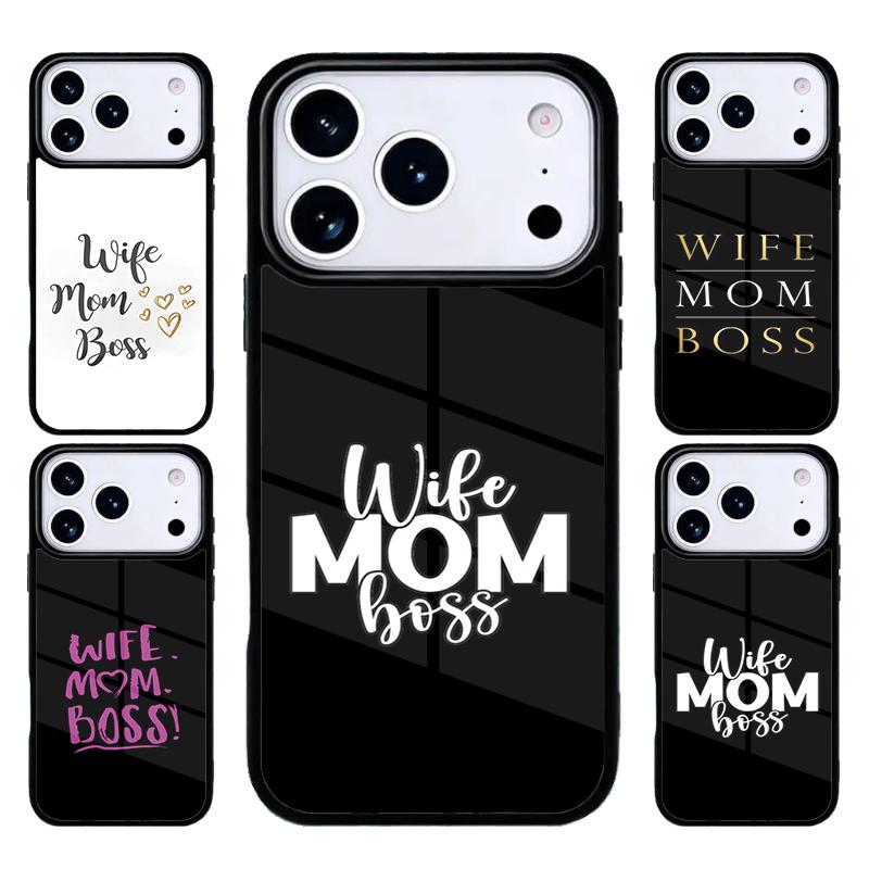 Мягкий чехол для телефона 'Жена Мама Начальница' для iPhone 17 Air 16 15 14 13 12 11 Pro Max Plus
