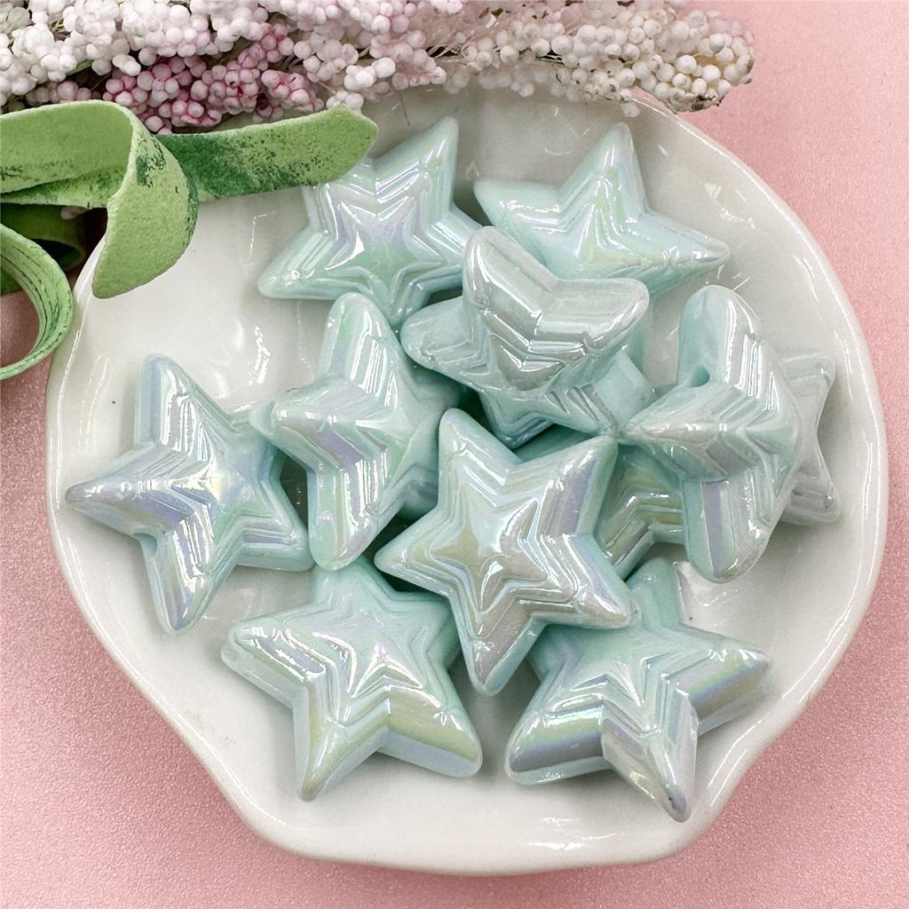 Высококачественная свободная бусина 22,8 мм, модная акриловая красочная пентаграмма, материал ручной работы, 10 шт., изготовление ювелирных изделий своими руками