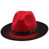 Simple Women Men Wool Vintage Trilby Felt Fedora Hat With Wide Brim Gentleman Elegant Gradient Color For Lady Winter Jazz Caps