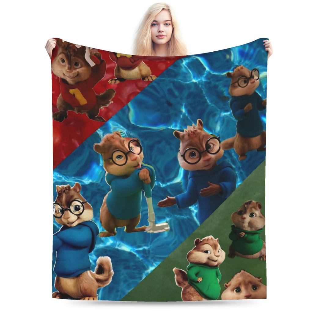 Alvin and the Chipmunks Blanket Cozy Soft Throw Blankets for Couch 50x60 Inch Multisize Plush Thin Quilt