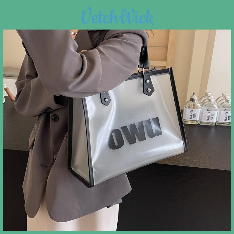 Transparent Jelly Tote Bag For Women 2024 Large Capacity Fashionable Shoulder Bag Beach Bag