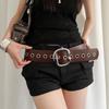 Retro Wide Belt Versatile Needle Buckle Belt Y2K PU Leather Belt for Women