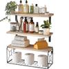 Настенная полка для ванной комнаты с корзиной для хранения для кухни или гостиной