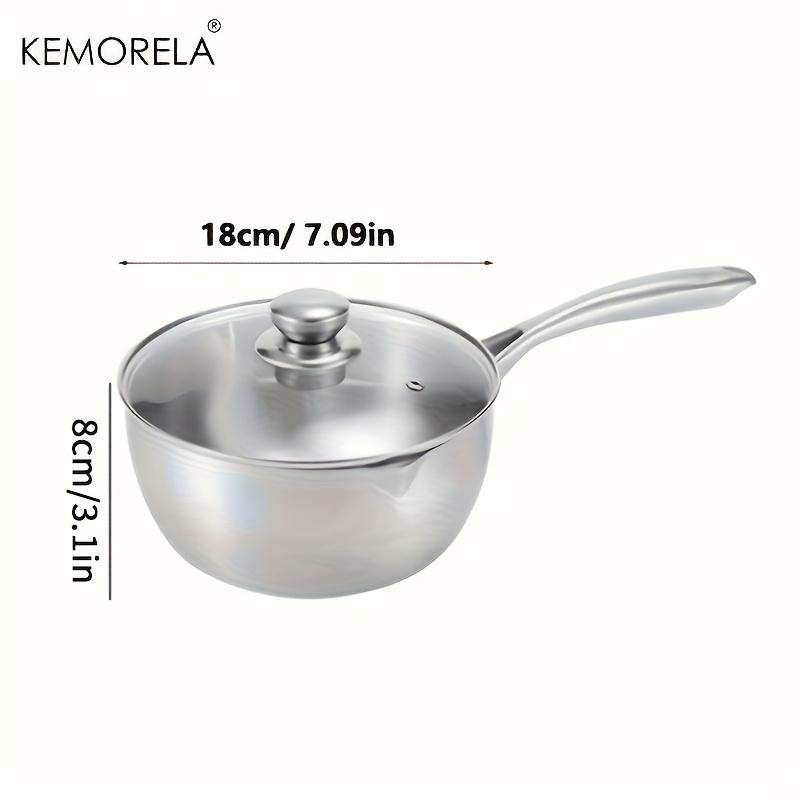 KEMORELA 304 Трехслойная кастрюля из нержавеющей стали 16/18/20 см Кастрюля для приготовления пищи со стеклянной крышкой Можно мыть в посудомоечной машине Подходит для индукционной плиты