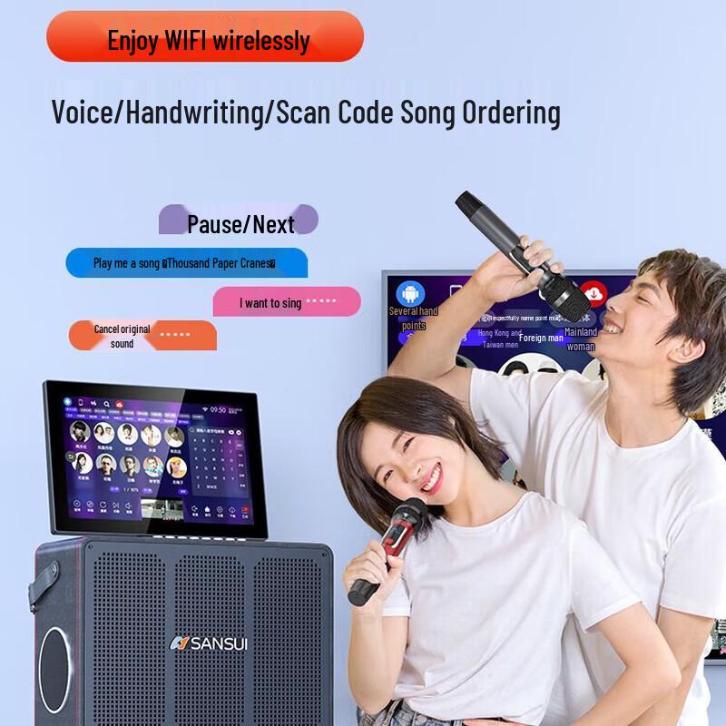 SANSUI C6 Портативная система для караоке KTV для дома и улицы CN вилка (адаптер в комплекте) (Китайская версия)