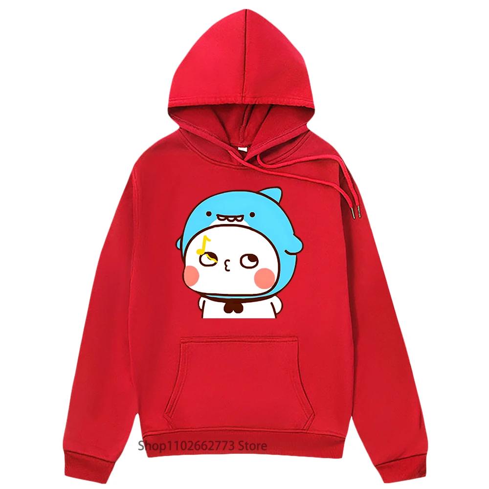 Милый акуленок Бубу насвистывает Толстовки Графическая одежда с пандой Женская Мужская Каваи Милая Толстовка Весна Судадера
