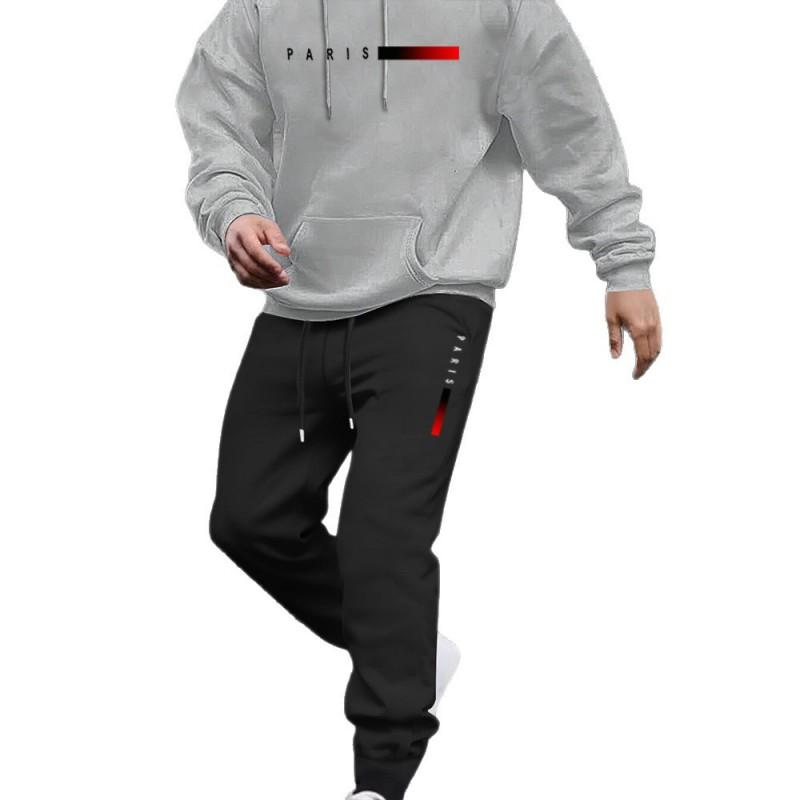 Mens Hooded Sweatshirt Tracksuit Set Cotton Blend Loungewear Young Adults
