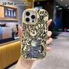 Phone case: 2D flat design suitable for iPhone 18 17 16 15 14 13 Pro cases, couple style, gray tabby cat, Christmas and Halloween gift