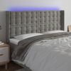 VidaXL LED Headboard Bedroom Furniture Double Bed Accessory Head of Bed Frame Interior Light Grey 3124536