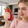 Забавная антистрессовая пищалка-драгонфрут, сжимаемый мячик, подарок, мягкая сжималка, снятие стресса, фиджет, сенсорная игрушка, имитация фруктов, еда