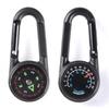 Multifunctional Hiking Metal Carabiner Mini Compass + Thermometer + Keychain In 1
