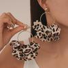 Серьги-лепестки в стиле ретро с леопардовым камуфляжным принтом – серебряная игла, европейский/американский стиль, эффектное украшение высокого класса для женщин