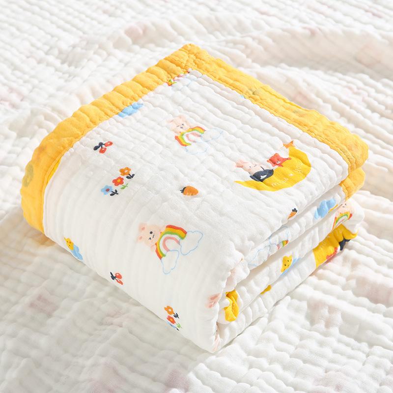 A-Class Soft Infant Cotton Gauze Bath Towel & Blanket, Six-Layer, Universal for All Seasons.