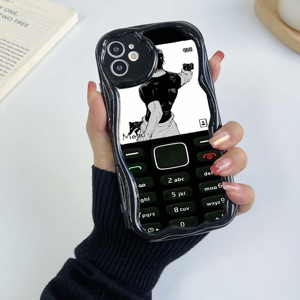 Samsung Galaxy A13 A14 A54 Xiaomi Poco X5 Redmi 13C 12C 10C Чехлы для Huawei Honor 90 Lite A46 Забавный дизайн кнопок в стиле ретро с эксклюзивным кремовым узором Мягкий чехол