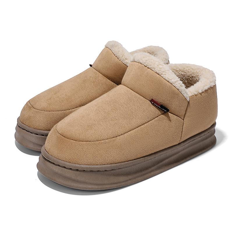 Новые зимние меховые женские туфли Теплые мужские туфли Уличная плюшевая обувь Домашняя обувь Нескользящая мягкая обувь на платформе Домашняя обувь