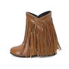 Autumn Winter New Fashion Warm Fluff Ankle Boots Women Round Toe Casual Flat Height Increased Tassel Fringe Shoes Botas De Mujer